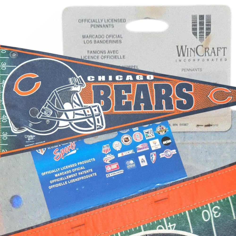 VTG NOS WinCraft Chicago Bears Pennant NFL Team Helmet Felt USA Deadstock Y2K 01